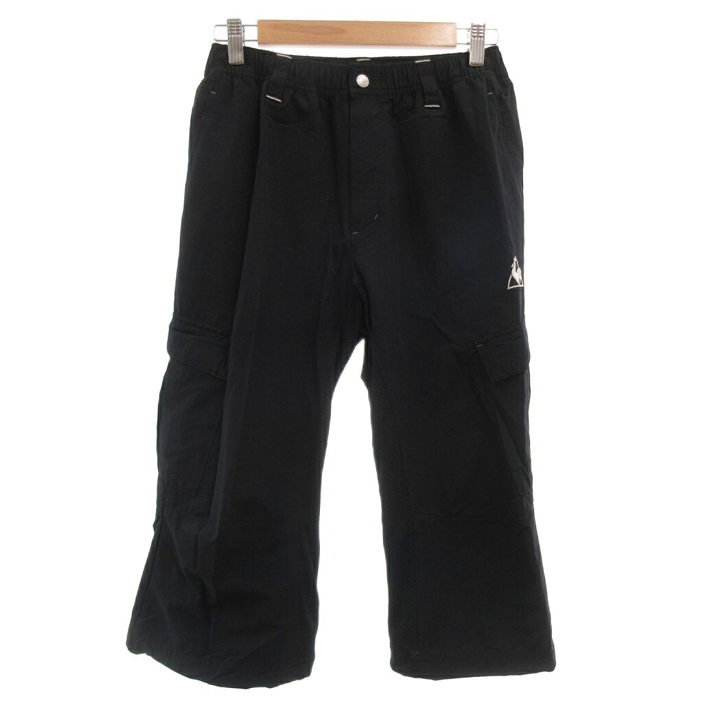 【中古】ルコックスポルティフ le coq sportif ハーフパンツ M 黒 ブラック 無地 カーゴポケット ロゴ /ML メンズ 【ベクトル 古着】 260422