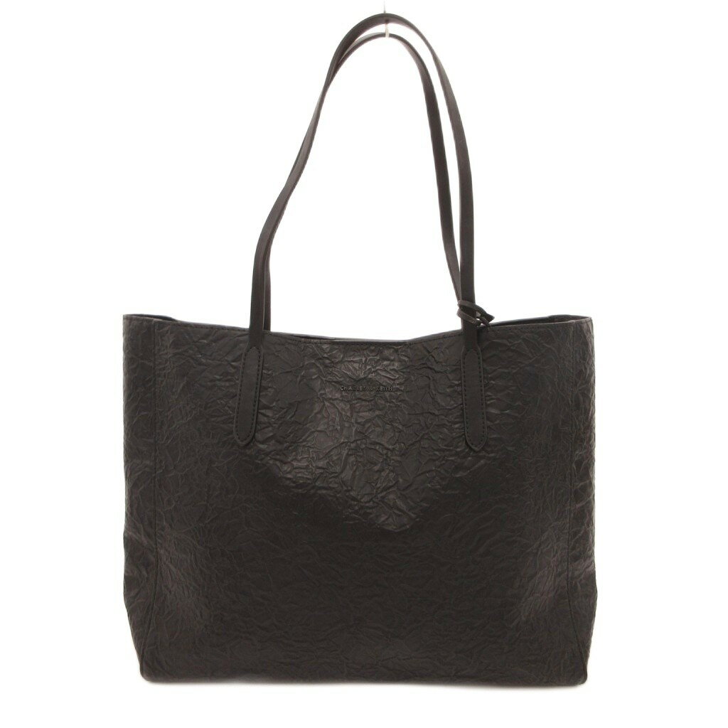 VANESSA BRUNO - 【中古】チャールズ&キース CHARLES&KEITH トートバッグ シワ加工 レザーハンドル 黒 ブラック /JS ■GY99 メンズ 【ベクトル 古着】 260503