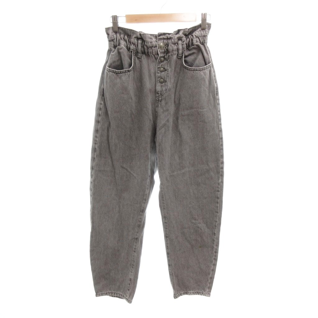 [Used] ZARA Easy Denim Pants Jeans Size 36 Gray Elastic Waist Cocoon Silhouette /TQ ■GY35 Women's [Vector Used Clothing] 260424