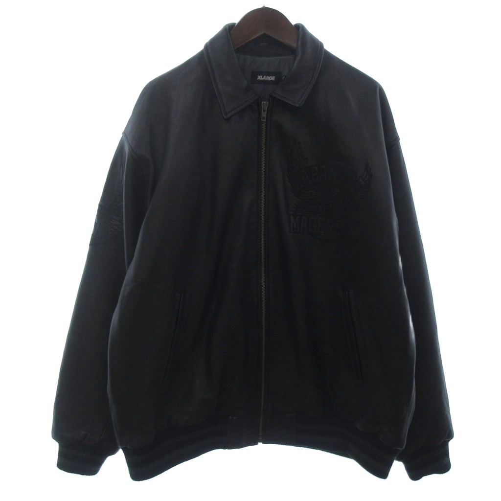 【中古】エクストララージ X-LARGE ×JAPANESE MAGENES ブルゾン ラムレザー ジャケ...
