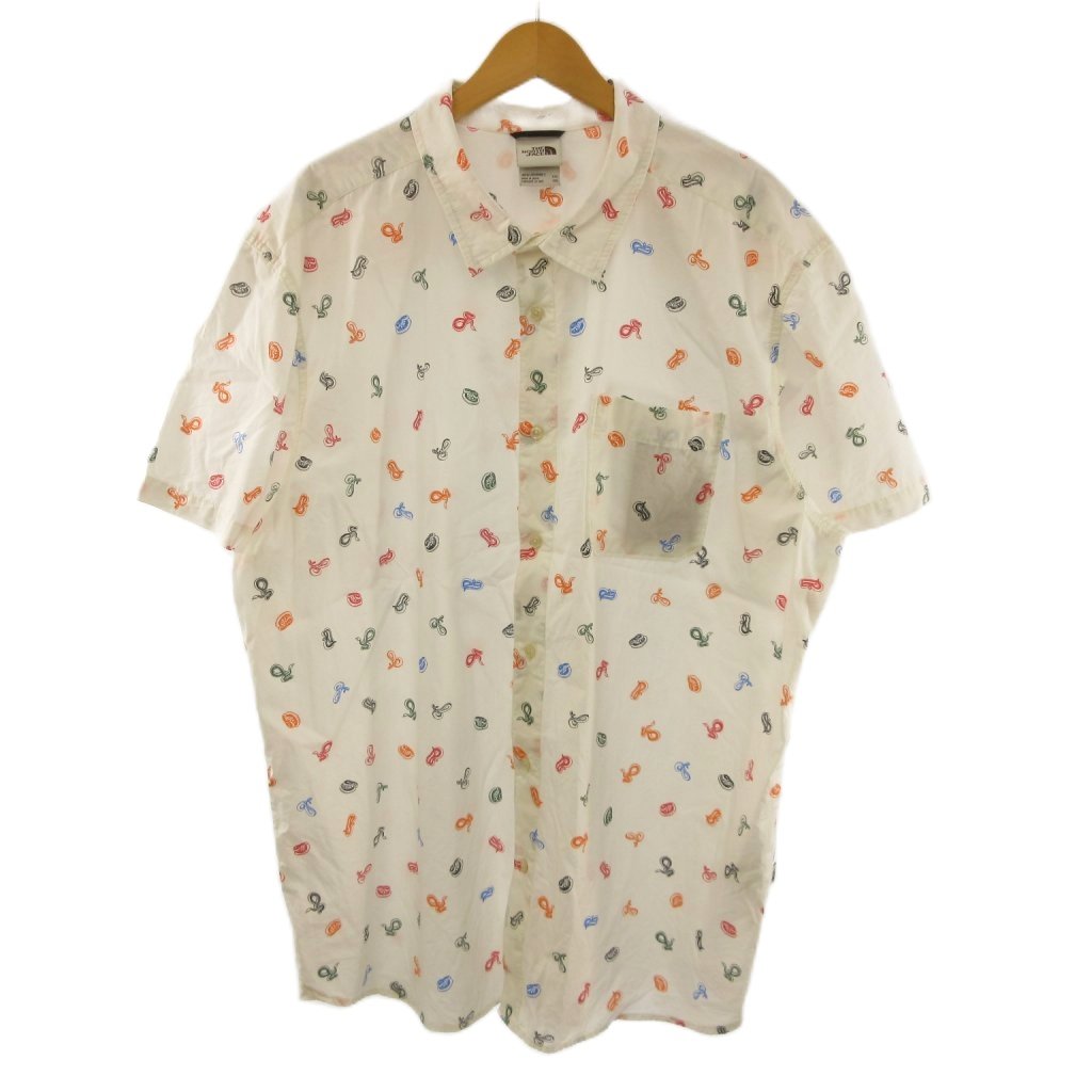 ザノースフェイス THE NORTH FACE BAYTRAIL SHIRT シャツ 半袖 スネーク柄 大きいサイズ XXL ホワイト メンズ  260521