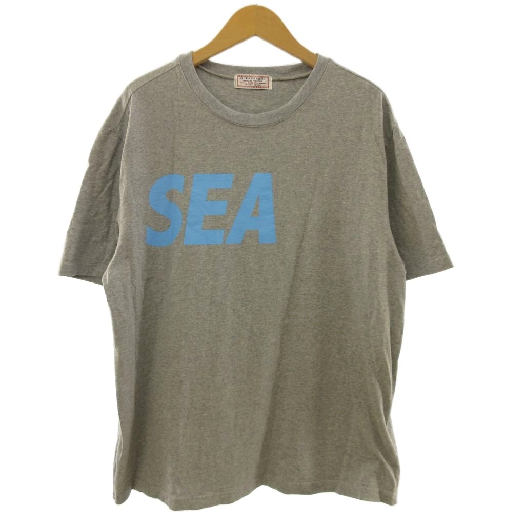 ゲス GUESS WIND AND SEA コラボ Tシャツ 半袖 カットソー グレー L メンズ  260706