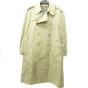 【中古】アクアスキュータム AQUASCUTUM アクア5 裏地チェック ベルト付きトレンチコート ジャケット ロング ベージュ 約M ECR11 メンズ 【ベクトル 古着】 211128