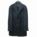 【中古】ブルックス ブラザーズ ブラック フリース BROOKS BROTHERS BLACK FLEECE G.B.Conte生地 チェスター コート ジャケット ロング ウール 紺 ネイビー EU48 約L 0329 STK メンズ 【ベクトル 古着】 230329