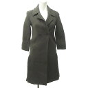 【中古】デプレ DES PRES トゥモローランド 美品 19AW ダブル チェスター コート ロング丈 ウール100% 22-08-94-08302 カーキ 緑 グリーン 34 約S 0420 MKS レディース 【ベクトル 古着】 230420(4)