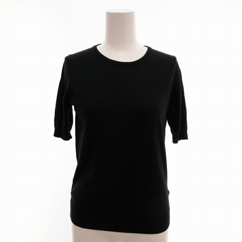 【中古】ジョンスメドレー JOHN SMEDLEY ニットカットソー 半袖 ウール S 黒 ブラック /TZ 0919 IBO55 ..