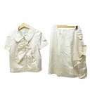 【中古】未使用品 モスキーノチープアンドシック MOSCHINO CHEAP AND CHIC フリル セットアップ ブラウス スカート 金色 ゴールドカラー 上42 下38 約M-L ☆AA★ レディース 【ベクトル 古着】 250323