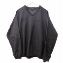 【中古】アイゾット IZOD GOLF ナイロンプルオーバー ピステ ゴルフウエア NYロゴ 黒 ブラック Lサイズ 0307 メンズ 【ベクトル 古着】 250307