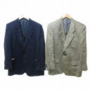 【中古】ニナリッチ NINA RICCI テーラードジャケット 2点セット おまとめ ブレザー リネン グレー 紺 ネイビー 165 約S IBO69 0428 メンズ 【ベクトル 古着】 250428
