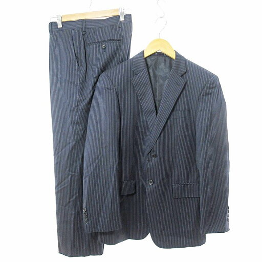 【中古】ルシック Le CHIC super'100s ストライプ セットアップ スーツ ウール A5 紺 ネイビー 0602 メンズ 【ベクトル 古着】 250602 【中古】ルシック Le CHIC super'100s ストライプ セットアップ スーツ ウール A5 紺 ネイビー 0602 メンズ 【ベクトル 古着】 250602