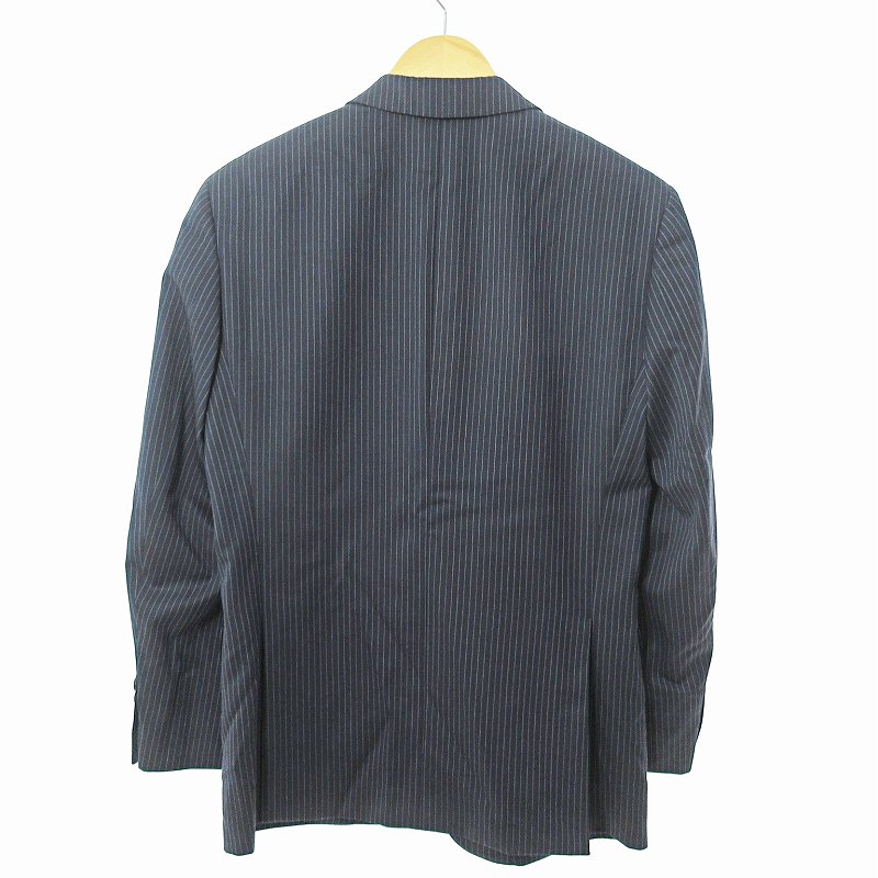 【中古】ルシック Le CHIC super'100s ストライプ セットアップ スーツ ウール A5 紺 ネイビー 0602 メンズ 【ベクトル 古着】 250602