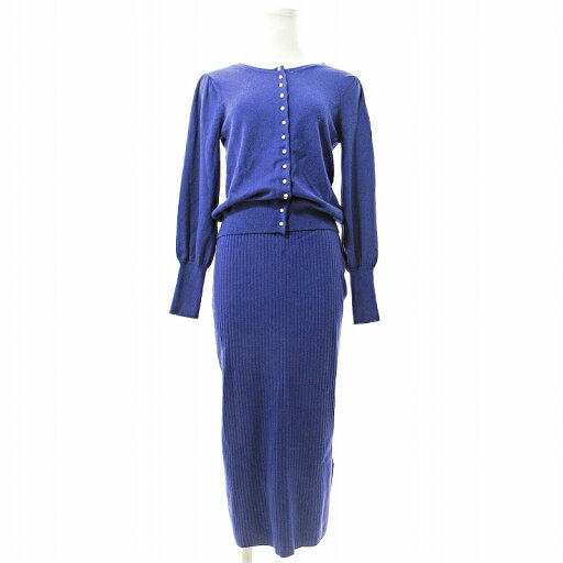 【中古】プロポーション ボディドレッシング PROPORTION BODY DRESSING セットアップ ニット 長袖 カーディガン ロング スカート S 青紫 0613 レディース 【ベクトル 古着】 250613 【中古】プロポーション ボディドレッシング PROPORTION BODY DRESSING セットアップ ニット 長袖 カーディガン ロング スカート S 青紫 0613 レディース 【ベクトル 古着】 250613
