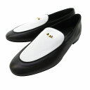 【中古】未使用品 ジュゼッペザノッティデザイン GIUSEPPE ZANOTTI DESIGN ローファー スリッポン リボン レザー バイカラー 白 ホワイト...