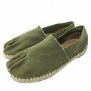 【中古】未使用品 メゾンマルジェラ 22 Maison Margiela 22 Tabi COTTON ESPADRILLES タビ エスパドリーユ スリッポン シューズ キャンバス 足袋 緑 グリーンカーキ 43 約27cm ■GY17 0608 ☆AA★ メンズ 【ベクトル 古着】 250608