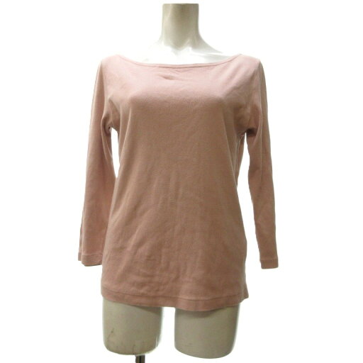 【中古】オーラリー AURALEE FOR IENA Tシャツ カットソー ボートネック 長袖 ピンク 1 約S IBO73 【中古】オーラリー AURALEE FOR IENA Tシャツ カットソー ボートネック 長袖 ピンク 1 約S IBO73