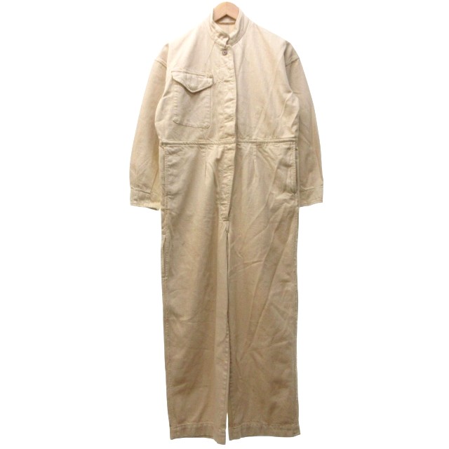 【中古】未使用品 ライト WRYHT 24SS OFFSET FRONT COLONIAL SUITS ジャンプスーツ オーバーオール サロペット USED加工 長袖 オールドジョー取扱い 241WT-PT03 オフホワイト 1 約S ■BL4