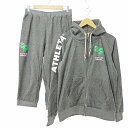 【中古】アスレタ ATHLETA セットアップ ジャージ上下 パーカー パンツ プリント L グレー 0708 メンズ 【ベクトル 古着】 250708