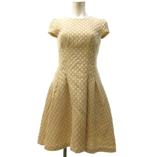 【中古】ジルスチュアート JILL STUART 美品 ワンピース ひざ丈 ノースリーブ ドット柄 フレア ベージュ 0 約S 【中古】ジルスチュアート JILL STUART 美品 ワンピース ひざ丈 ノースリーブ ドット柄 フレア ベージュ 0 約S