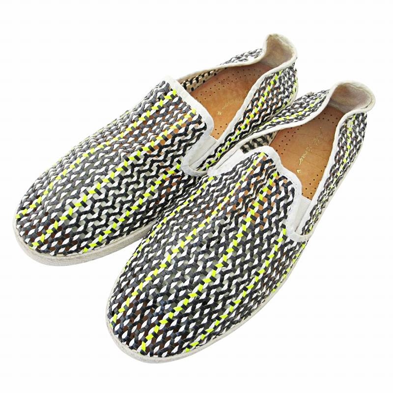 【中古】リビエラ RIVIERAS メッシュ スリッポン シューズ 41 25.5cm ブラック イエロー 0728 IBO75 メンズ 【ベクトル 古着】 250728