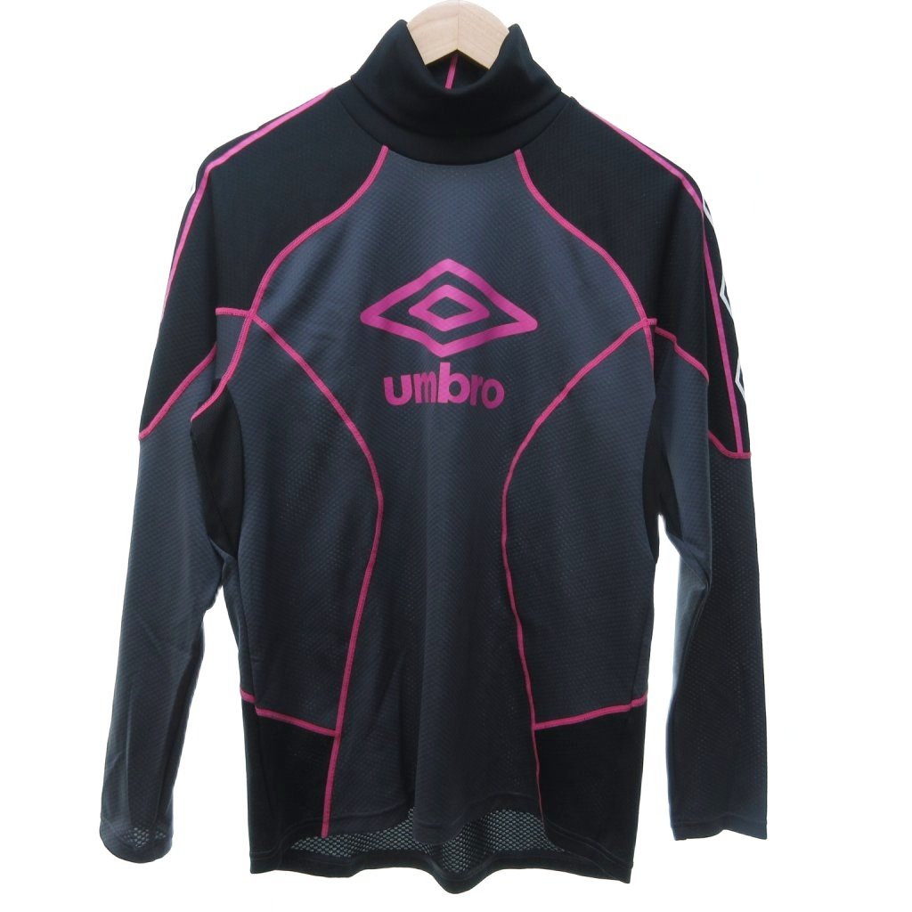 【中古】アンブロ UMBRO 美品 ゲームシャツ サッカーウエア Tシャツ カットソー 長袖 ハイネック プリ..