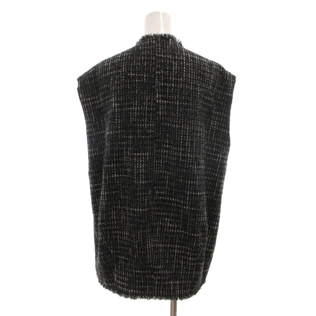 【中古】ミラオーウェン Mila Owen 美品 フリンジコクーンツイードWベスト ベスト 0 黒 ブラック ツイード柄 ノースリーブ フリンジ /IL レディース 【ベクトル 古着】 260420 vectorpremium-19052848 ブランド古着ベクトルプレミアム店 サンプル画像3