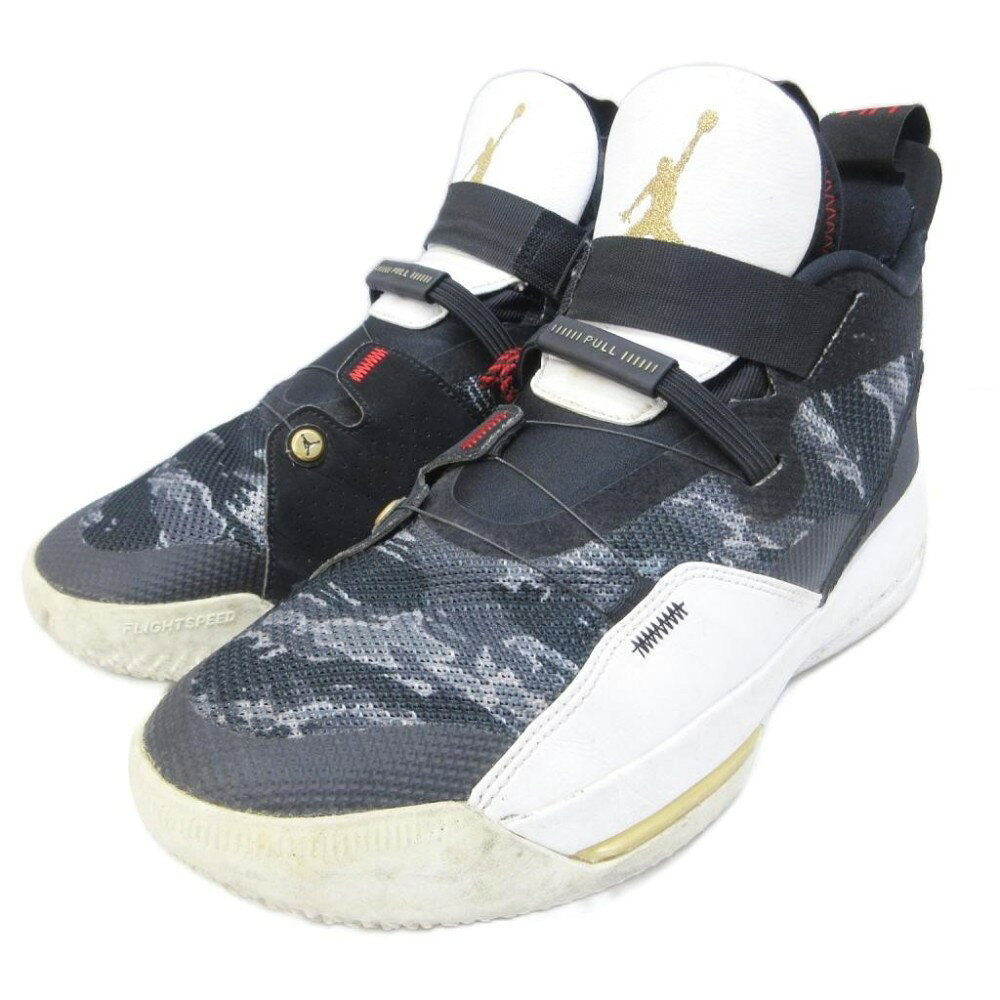 ナイキ NIKE AIR JORDAN 33 PF エアジョーダン33 BV5072-016 スニーカー US9 27cm ブラック ホワイト 0414 メンズ 260414
