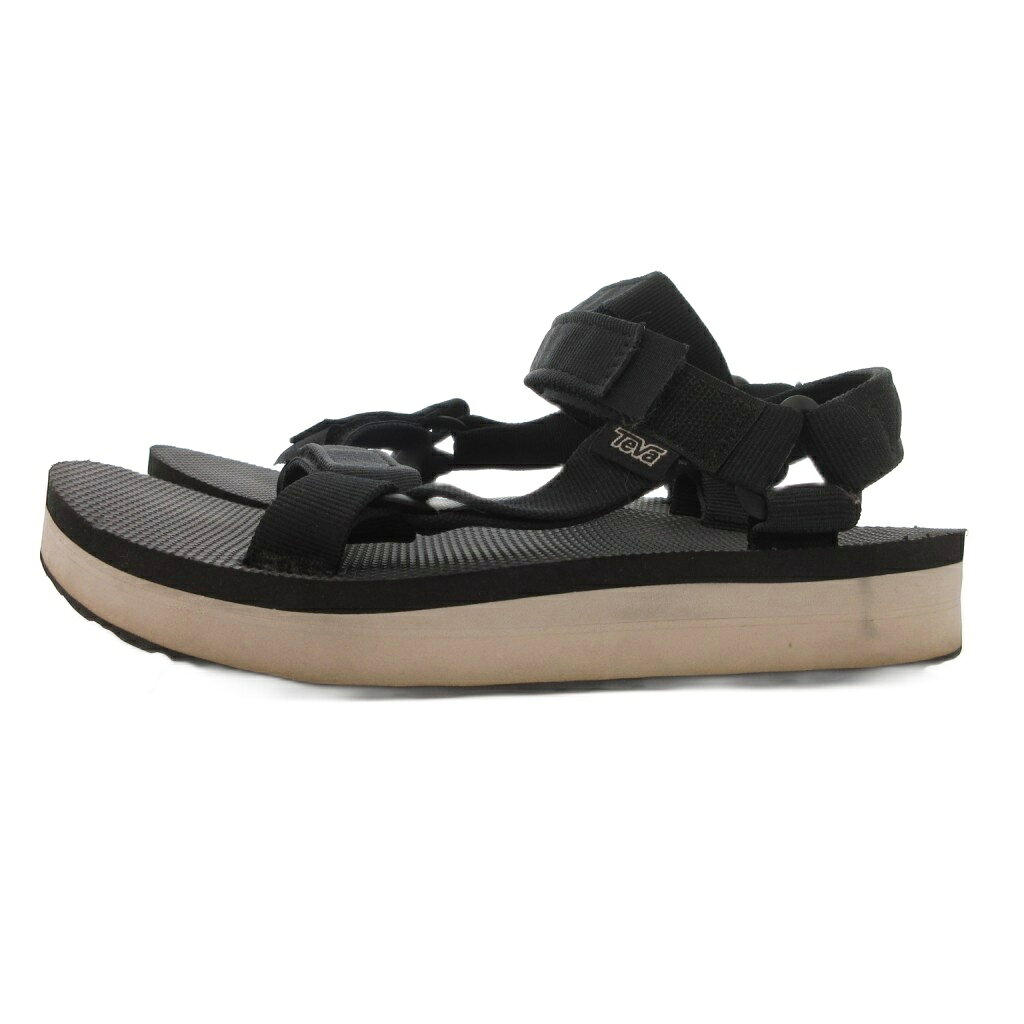 【中古】テバ Teva ミッドソールユニバーサル サンダル 24 黒 ブラック 面ファスナ...