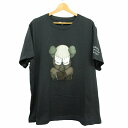 【中古】ユニクロ UNIQLO × KAWS Tシャツ 半袖 キャラクター プリント 大きいサイズ グレー 3XL メンズ 【ベクトル 古着】 240310