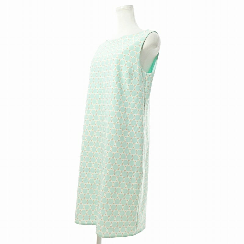 【中古】リナシメント RINASCIMENTO 総柄 ドット柄 ワンピース 膝丈 ノースリーブ ストレッチ S ミント 緑 1010 レディース 【ベクトル 古着】 241010