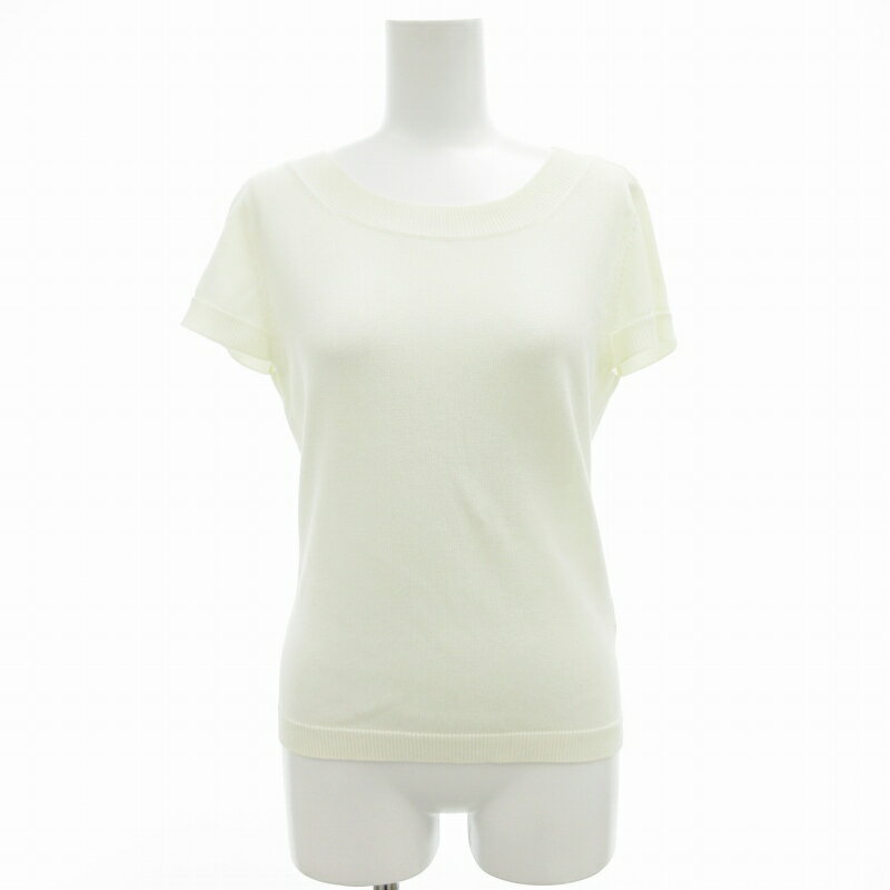 【中古】クレージュ courreges ニット カットソー 半袖 38 M 白 ホワイト /SS 1019 ■GY09 レディース 【ベクトル 古着】 241021