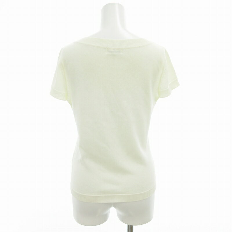 【中古】クレージュ courreges ニット カットソー 半袖 38 M 白 ホワイト /SS 1019 ■GY09 レディース 【ベクトル 古着】 241021
