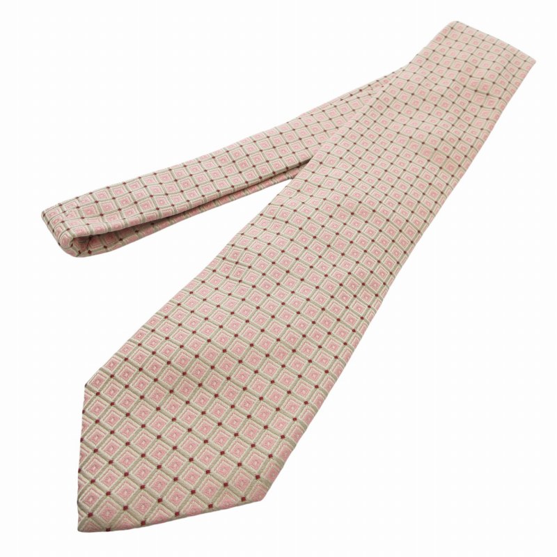 【中古】未使用品 ヴァレンティノ ヴァレンチノ VALENTINO タグ付き ネクタイ カジュアル 絹 シルク 総柄 ピンク /FT 1023 ■GY09 メンズ 【ベクトル 古着】 241023