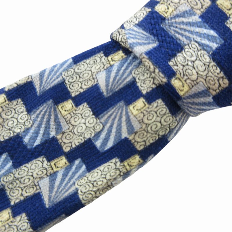 【中古】エルメネジルドゼニア Ermenegildo Zegna ネクタイ 絹 シルク 総柄 青 ブルー /HD 1025 ■GY09 メンズ 【ベクトル 古着】 241025