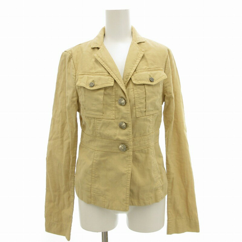 【中古】パトリツィアペペ PATRIZIA PEPE ジャケット オープンカラー 胸ポケット 42 M ベージュ /JS 1104 ■GY09 レディース 【ベクトル 古着】 241104