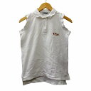 【中古】ミッソーニ MISSONI SPORTS ポロシャツ ノースリーブ ロゴ刺繍 コットン ホワイト Mサイズ ■GY09 レディース 【ベクトル 古着】 ...