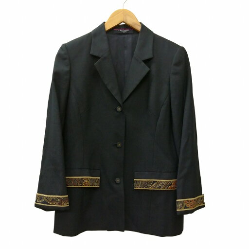 【中古】レオナール LEONARD テーラードジャケット シルク混 3B ブラック 11AR ■GY09 レディース 【ベクトル 古着】 241117 【中古】レオナール LEONARD テーラードジャケット シルク混 3B ブラック 11AR ■GY09 レディース 【ベクトル 古着】 241117