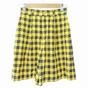 【中古】ロペ ROPE 美品 キュロット スカート パンツ チェック柄 63-90 黄色 1125 ■GY09 レディース 【ベクトル 古着】 241125