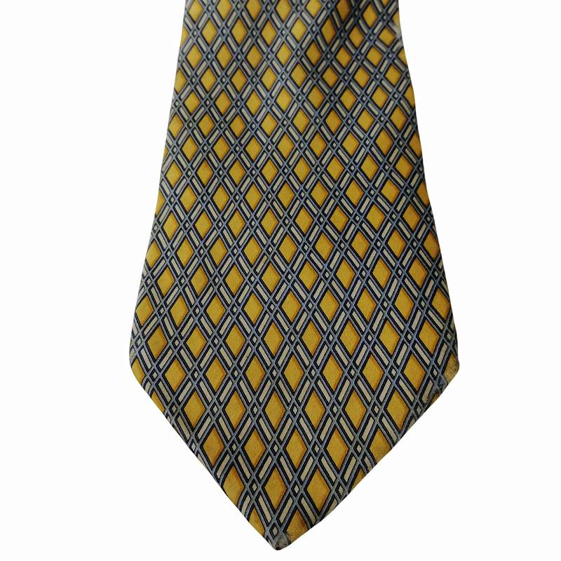 【中古】イヴサンローラン YVES SAINT LAURENT 総柄 ネクタイ シルク レギュラータイ 黄 イエロー ■GY09 メンズ 【ベクトル 古着】 241205