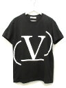 ヴァレンティノ ヴァレンチノ VALENTINO デコンストラクテッド Vロゴ Tシャツ XS ブラック 黒 カットソー 半袖 トップス レディース  230723