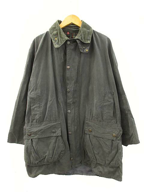 【中古】バブアー Barbour 00s ボーダー BORDER オイルドジャケット イングランド製 チャコール C42 メンズ 【ベクトル 古着】 240224