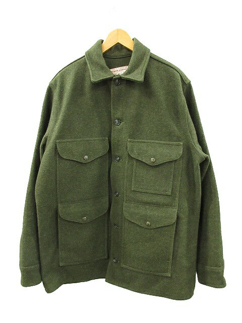 【中古】フィルソン FILSON 110 シングルマッキーノ クルーザージャケット ウールジャケット USA製 オリーブ 44 メンズ 【ベクトル 古着】 240325