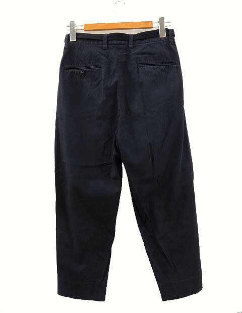 【中古】ウル URU 1TUCK PANTS ワイド テーパード スラックス 20SCG03 リングベルト付き ネイビー 1 メンズ 【ベクトル 古着】 240606
