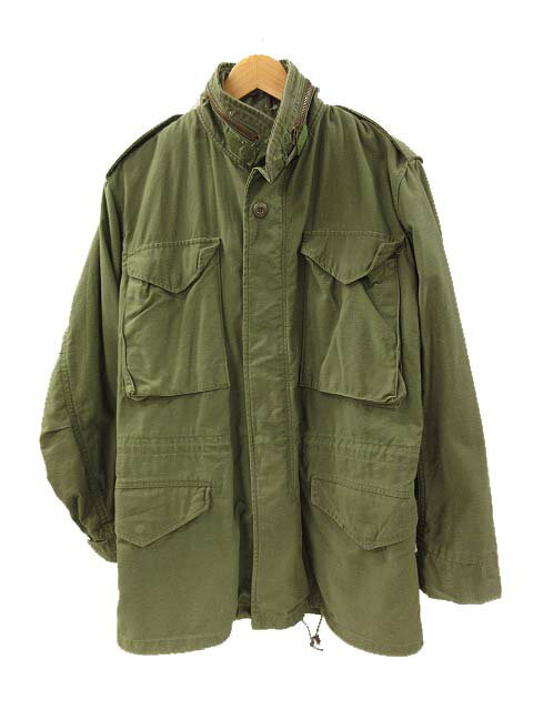 【中古】ヴィンテージ VINTAGE U.S.ARMY 80s M-65 フィールドジャケット 3rd ブラスジッパー ミリタリージャケット オリーブ XS-R...