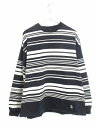 【中古】ノーティカ NAUTICA ボーダー ロンT L 紺 ネイビー ホワイト カットソー トップス 長袖 メンズ 【ベクトル 古着】 241222(4)
