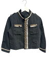 【中古】グレースコンチネンタル GRACE CONTINENTAL ミリタリー ジャケット 38 パールビーズ ビジュー コットン 黒 ブラック 長袖 レディース 【ベクトル 古着】 250106(4)