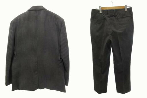 【中古】サヴィル・ロウ Savile Row スーツ セットアップ AB6 グレー系 ストライプ ウール メンズ 【ベクトル 古着】 250213