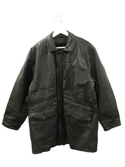 【中古】ドッグファイト DOG FIGHT レザー カーコート ボアライナー付き 牛革 ブラック 3 メンズ 【ベクトル 古着】 250223