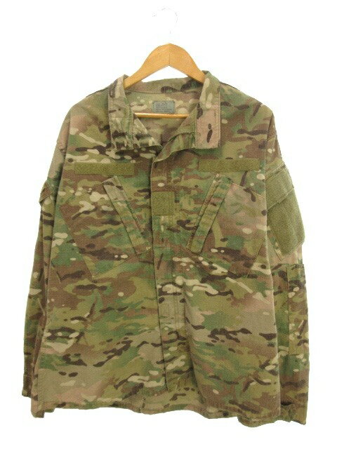 【中古】米軍 US ARMY コンバット ユニフォーム L-R グリーン系 迷彩 カモフラ ミリタリー メンズ 【ベクトル 古着】 250315