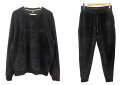 【中古】BOSS HOMEWEAR CREW NECK VELOUR SWEATSHIRT Velour Pants セットアップ XXL M ブラック ベロア スウェットシャツ ベロアパンツ トップス ボトムス 上下セット メンズ 【ベクトル 古着】 250323