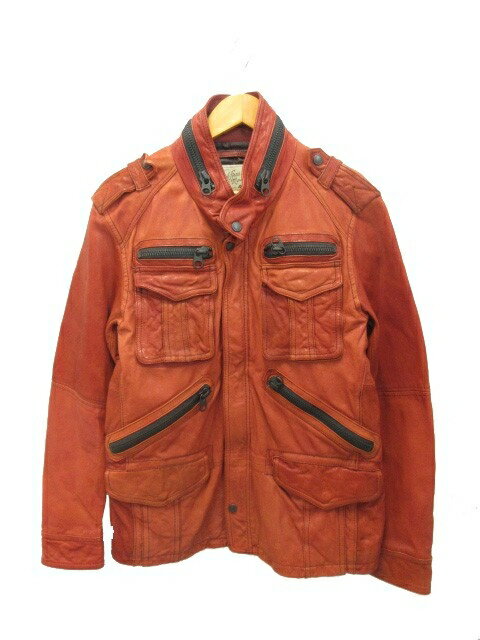 【中古】アヴィレックス AVIREX レザー ジャケット M-65タイプ L レッド系 アウター レディース 【ベクトル 古着】 250403